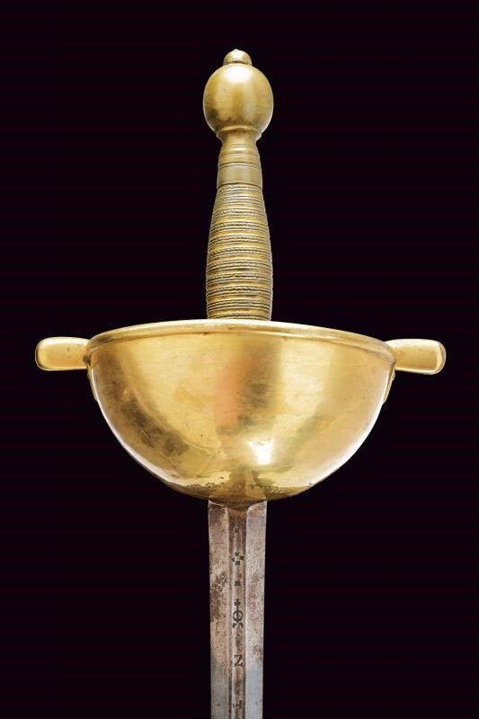 Spada a tazza con motto della Compagnia di Gesù, Spagna, lunghezza 108 cm