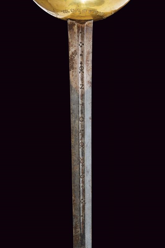 Spada a tazza con motto della Compagnia di Gesù, Spagna, lunghezza 108 cm