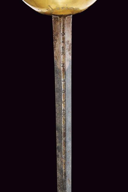 Spada a tazza con motto della Compagnia di Gesù, Spagna, lunghezza 108 cm