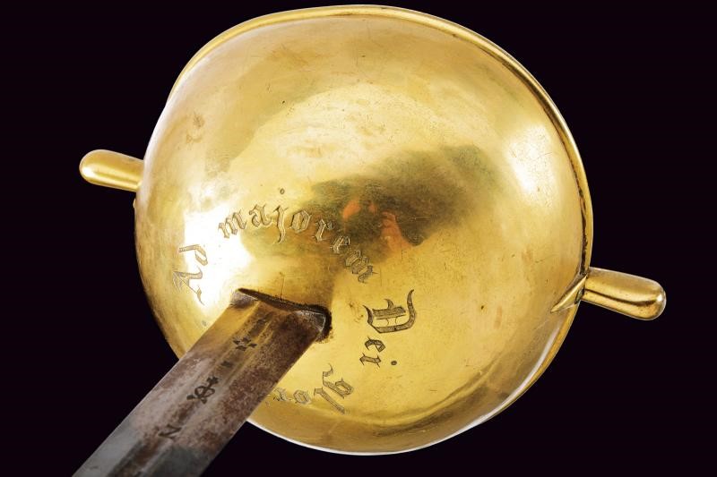 Spada a tazza con motto della Compagnia di Gesù, Spagna, lunghezza 108 cm