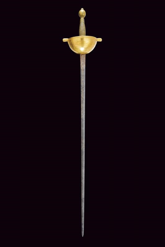 Spada a tazza con motto della Compagnia di Gesù, Spagna, lunghezza 108 cm