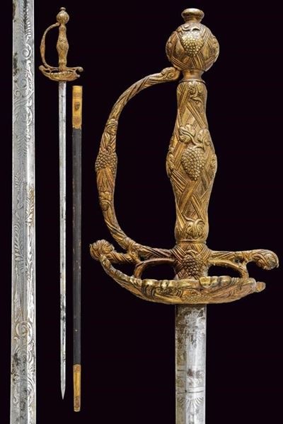 Spadino con fodero, Germania, lunghezza 87.5 cm.