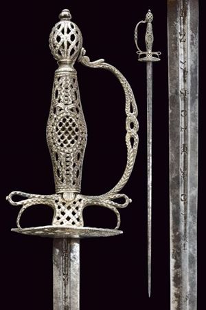 Spadino con fornimento in argento