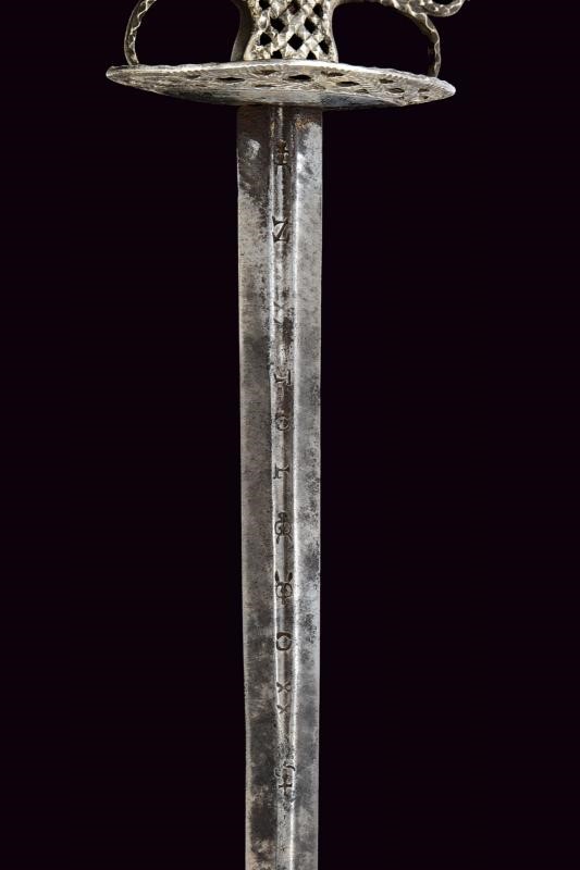 Spadino con fornimento in argento, Italia, lunghezza 97 cm