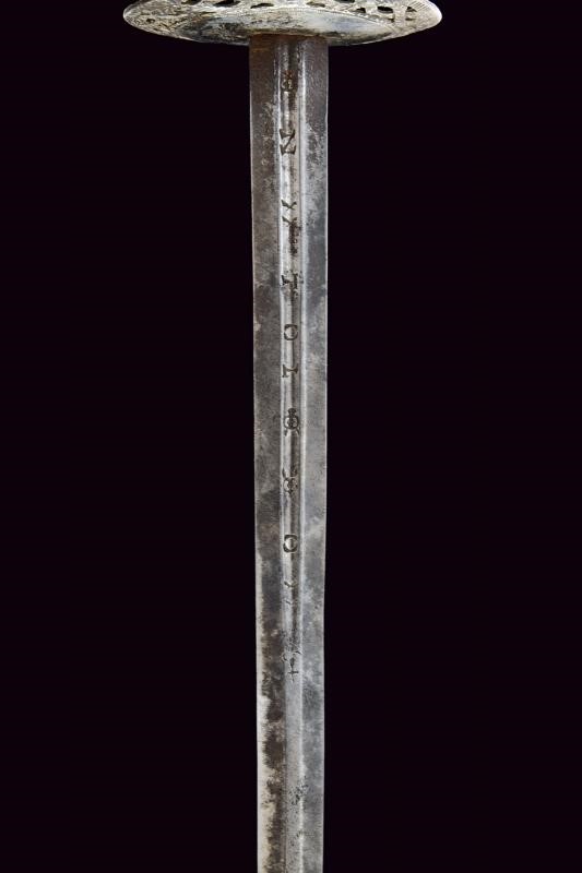 Spadino con fornimento in argento, Italia, lunghezza 97 cm