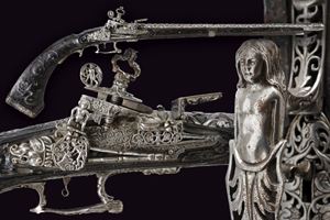 Importante petrinale a pietra focaia composito