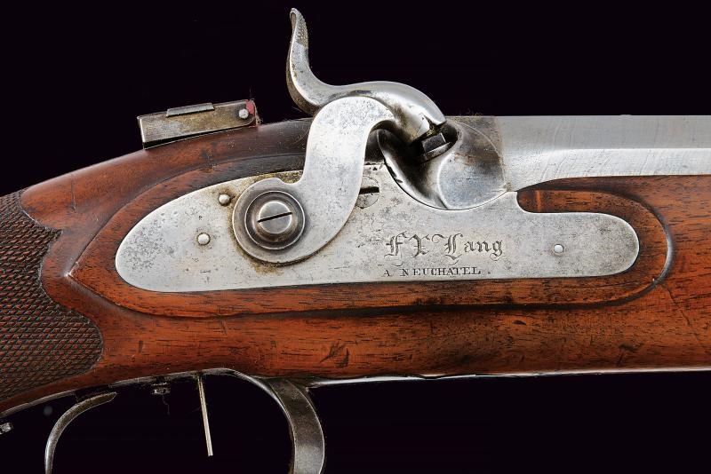 F. X. Lang, Carabina da tiro a luminello, Neuchatel, lunghezza 129.5 cm