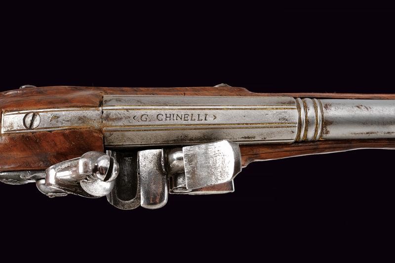 Pistola alla fiorentina composita, lunghezza 38.5 cm, tecnica italiana