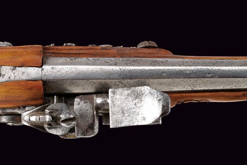 Pistola a pietra focaia composita, Italia, lunghezza 48 cm