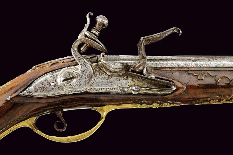 SERMENGHI, Pistola a pietra focaia - Bologna, Lunghezza 36.5 cm