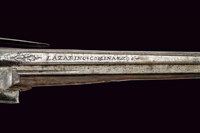 SERMENGHI, Pistola a pietra focaia - Bologna, Lunghezza 36.5 cm