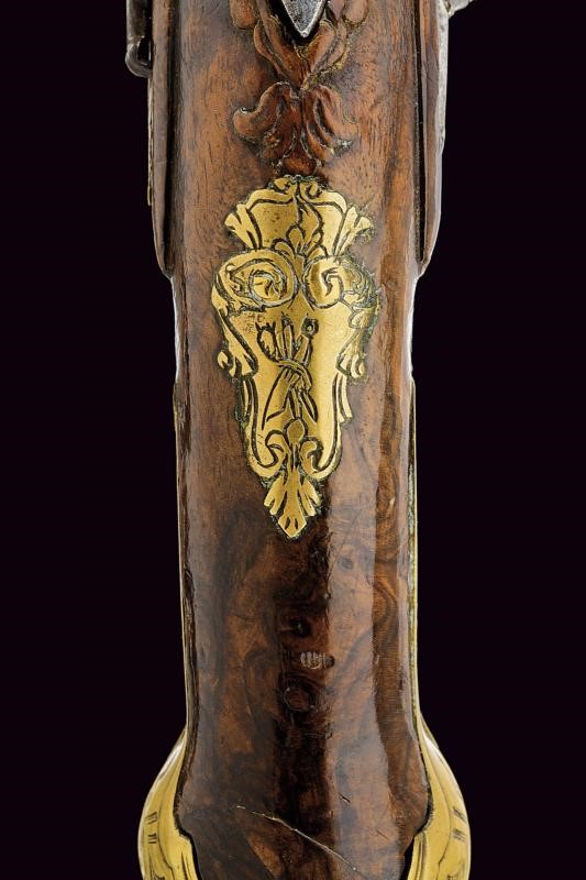SERMENGHI, Pistola a pietra focaia - Bologna, Lunghezza 36.5 cm