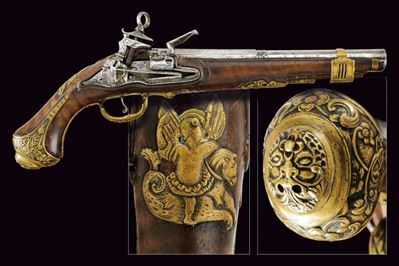 Pistola alla micheletta, Napoli o Spagna, lunghezza 36.5 cm