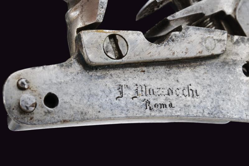 F.lli Mazzocchi, Rara pistola alla romana con coltello a scatto, Roma, lunghezza chiusa 24 cm