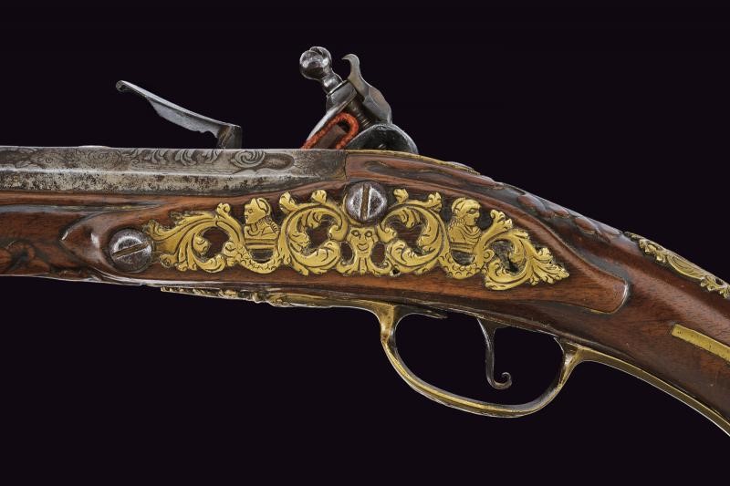 Pistola a pietra focaia, Italia, lunghezza 53.5 cm