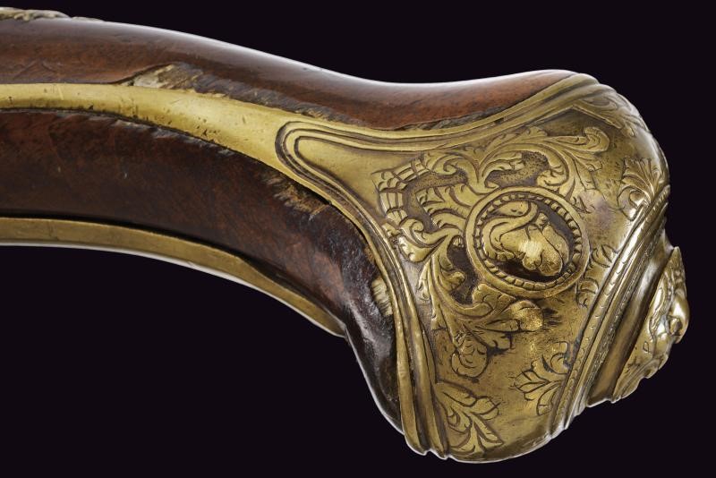 Pistola a pietra focaia, Italia, lunghezza 53.5 cm