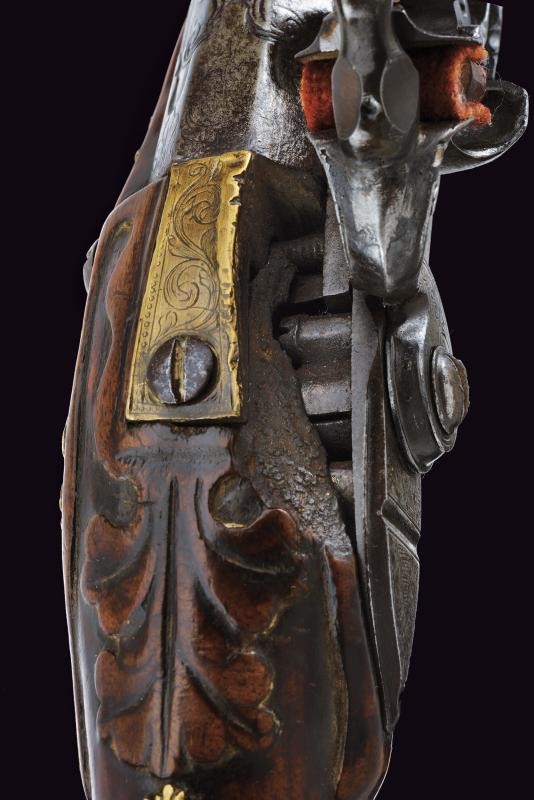 Pistola a pietra focaia, Italia, lunghezza 53.5 cm