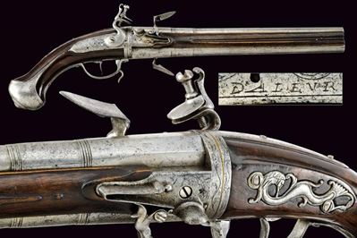 Armaiolo Daleur, Pistola Wender a pietra focaia, Liegi, 1690-1700