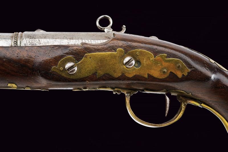 Pistole a pietra focaia, Italia centrale, lunghezza 23 cm