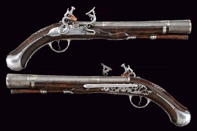 Area Tosco-Emiliana, Paio di pistole alla fiorentina con canne orientali a tromboncino