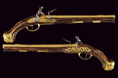 Daniel Thiermay, Paio di pistole a pietra focaia, Parigi, lunghezza 53 cm