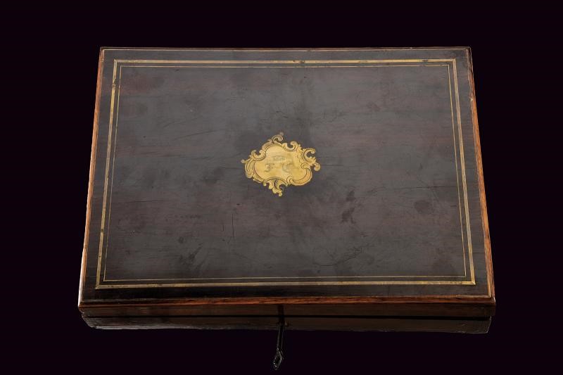 Mazzagatto a pietra focaia da marina, bronzo e legno - Francia, lunghezza 19.2 cm