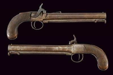 Pistole a luminello, firmate G. Romeo, lunghezza 32 cm