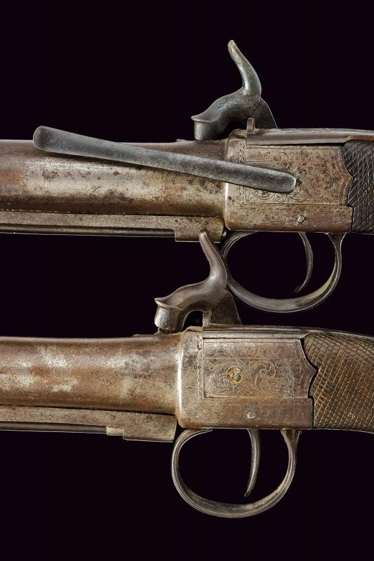 Pistole a luminello, firmate G. Romeo, lunghezza 32 cm