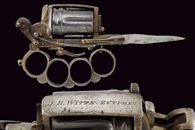 J.B. Witte, Revolver tipo 'Apache' a percussione centrale, Olanda, lunghezza 16 cm