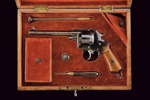 Rarissimo revolver a spillo "Systeme Italien" di Guerriero, in cassetta