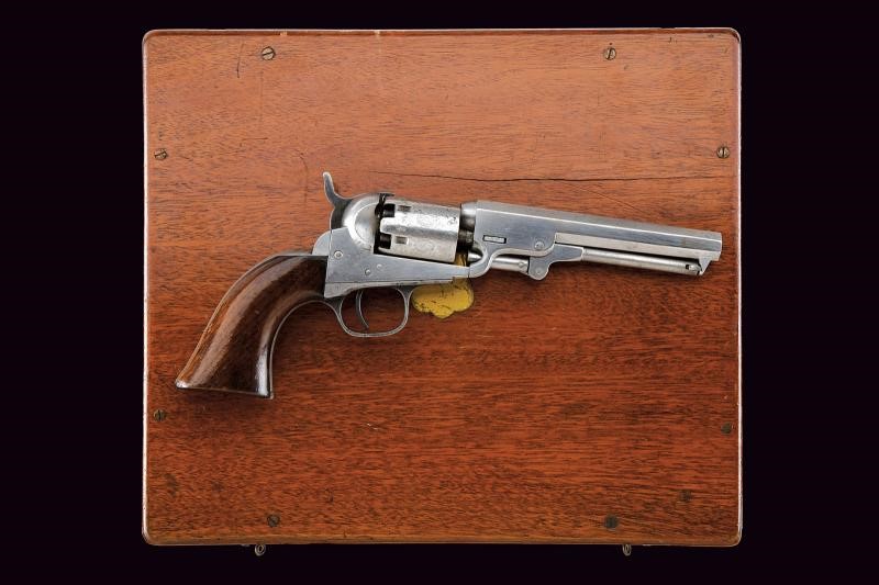 Colt, Model 1849 Pocket Revolver, cassa in legno con accessori