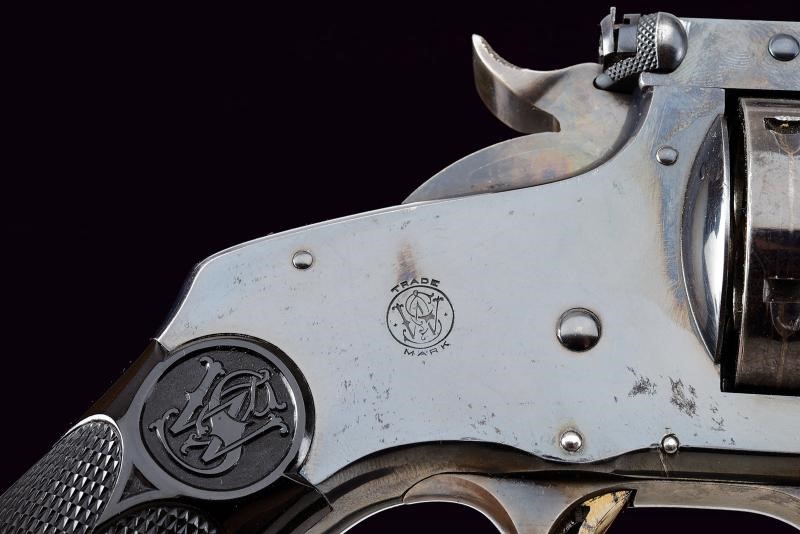 S&W, Rarissimo New Model No. 3 Single Action Revolver con canna aggiuntiva da 8 pollici