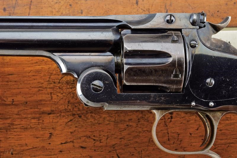S&W, Rarissimo New Model No. 3 Single Action Revolver con canna aggiuntiva da 8 pollici