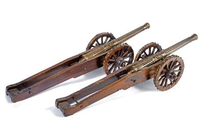 Francia, Paio di rari modelli di cannone in bronzo