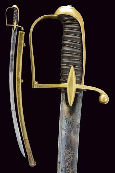 Sciabola da ufficiale di cavalleria, Francia, lunghezza 97 cm