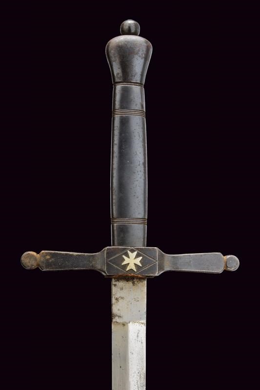Spada dell'Ordine di Malta, con croce in metallo argentato, lunghezza 92,7 cm