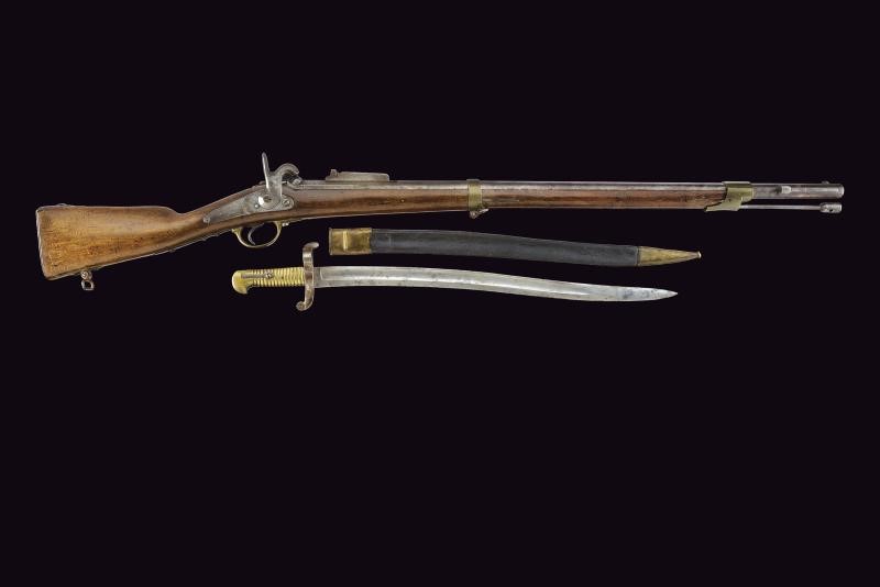 Carabina da cacciatori a luminello con baionetta, Regno delle Due Sicilie, lunghezza 125,5 cm