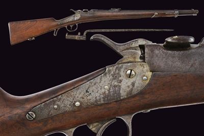 Carabina Werndl Mod. 1873/77 con baionetta a ghiera, Austria, lunghezza 100.5 cm.