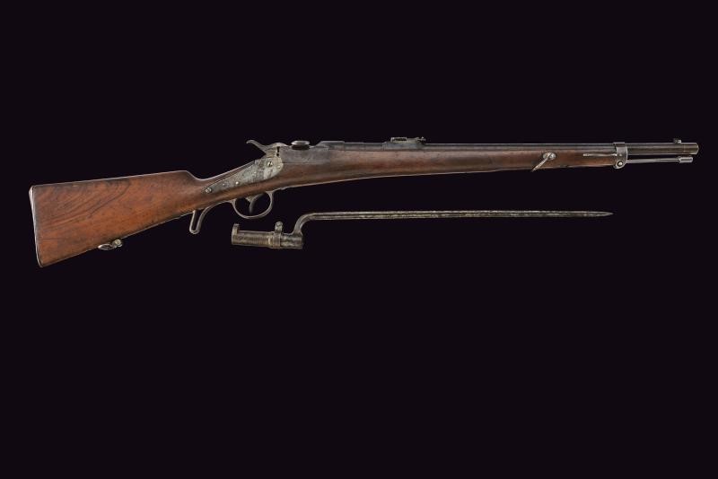Carabina Werndl Mod. 1873/77 con baionetta a ghiera, Austria, lunghezza 100.5 cm.