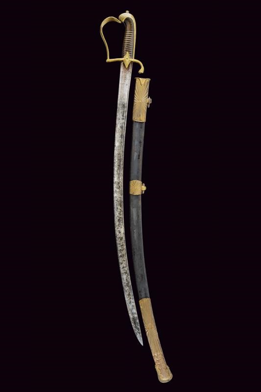 Sciabola da ufficiale italiana del periodo della Restaurazione, lunghezza 90 cm