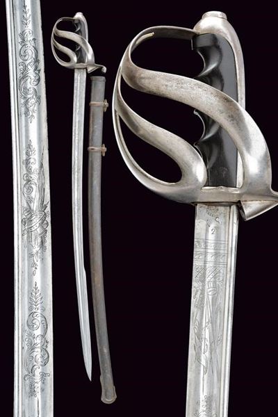 Sciabola da ufficiale di artiglieria a cavallo, Regno d'Italia, lunghezza 102.5 cm