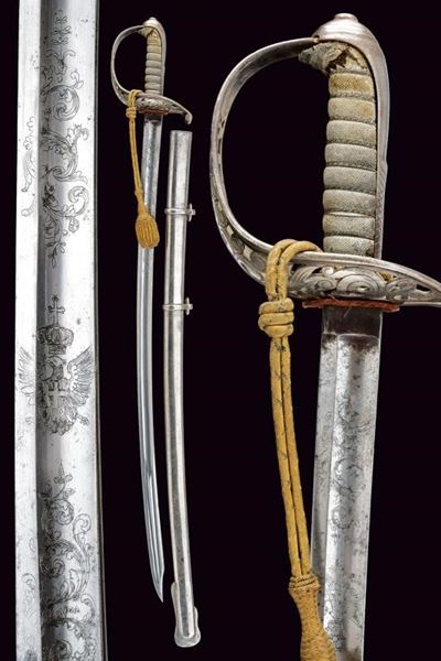 Sciabola da ufficiale degli Ussari di Piacenza, Regno d'Italia, 1864, lunghezza 99 cm