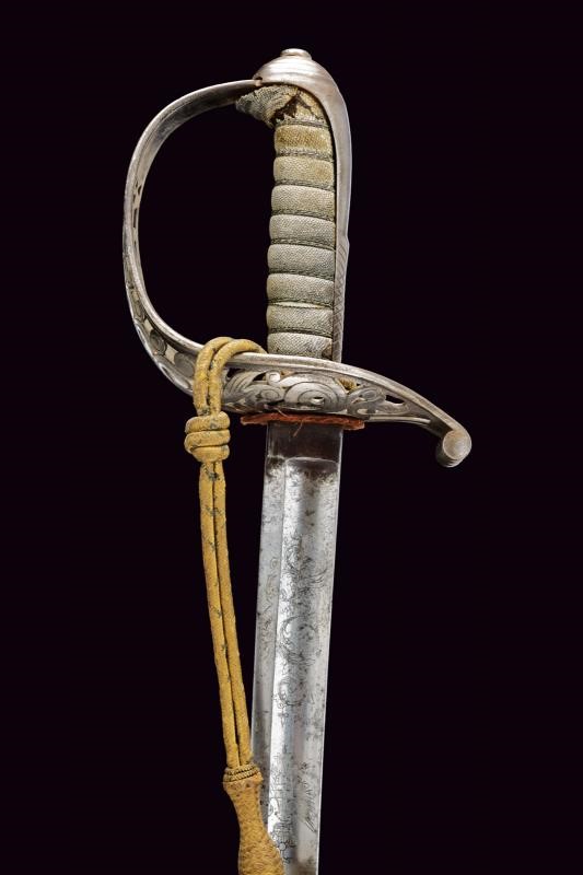 Sciabola da ufficiale degli Ussari di Piacenza, Regno d'Italia, 1864, lunghezza 99 cm