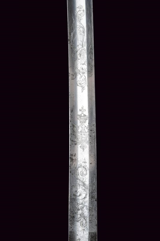 Sciabola da ufficiale degli Ussari di Piacenza, Regno d'Italia, 1864, lunghezza 99 cm