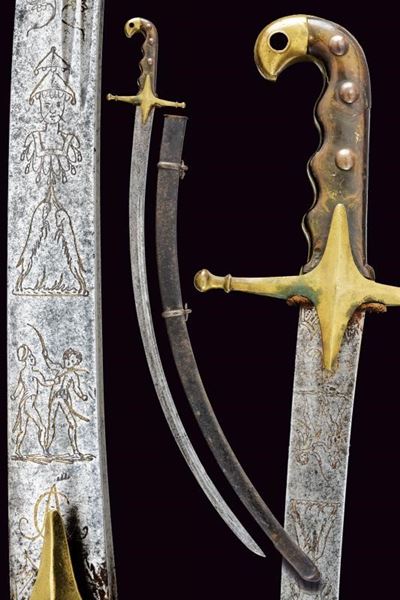 Sciabola all'orientale da ufficiale con monogramma 'CA', Regno di Sardegna