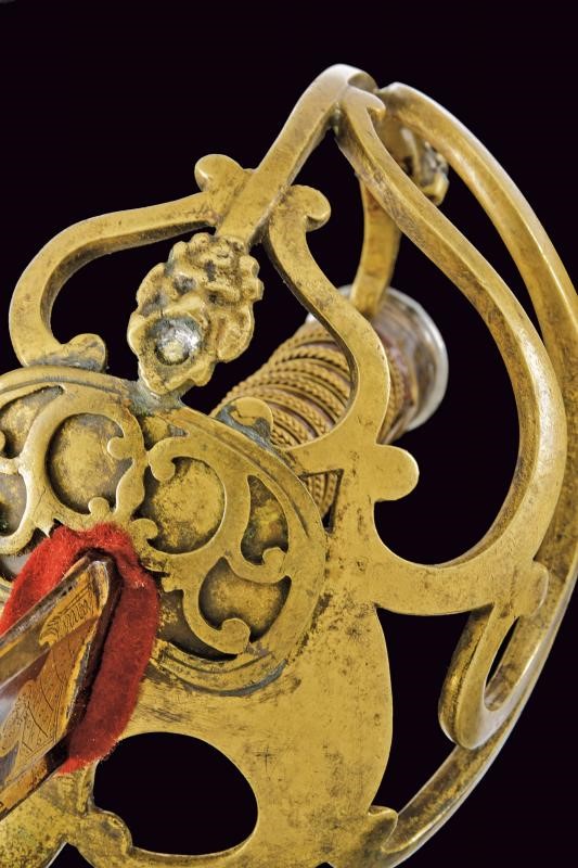 Sciabola di un ufficiale dello Stato Maggiore Generale della Guardia Civica, Stato Pontificio, lu...
