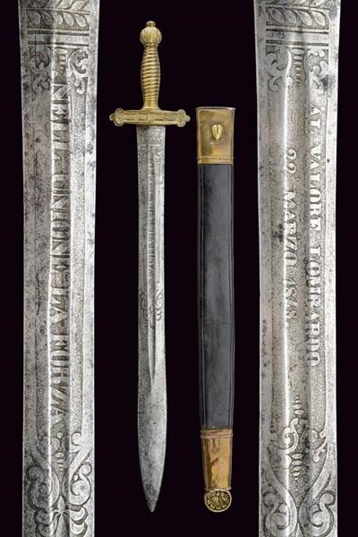 Daga della Guardia Civica Lombarda, Lombardia, lunghezza 64 cm
