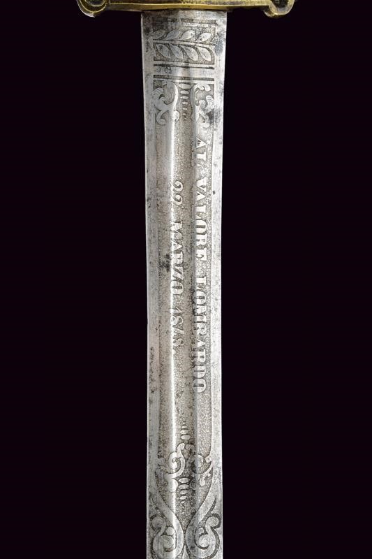 Daga della Guardia Civica Lombarda, Lombardia, lunghezza 64 cm