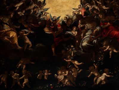 Angeli Musicanti in Gloria con Putti e Fiori
