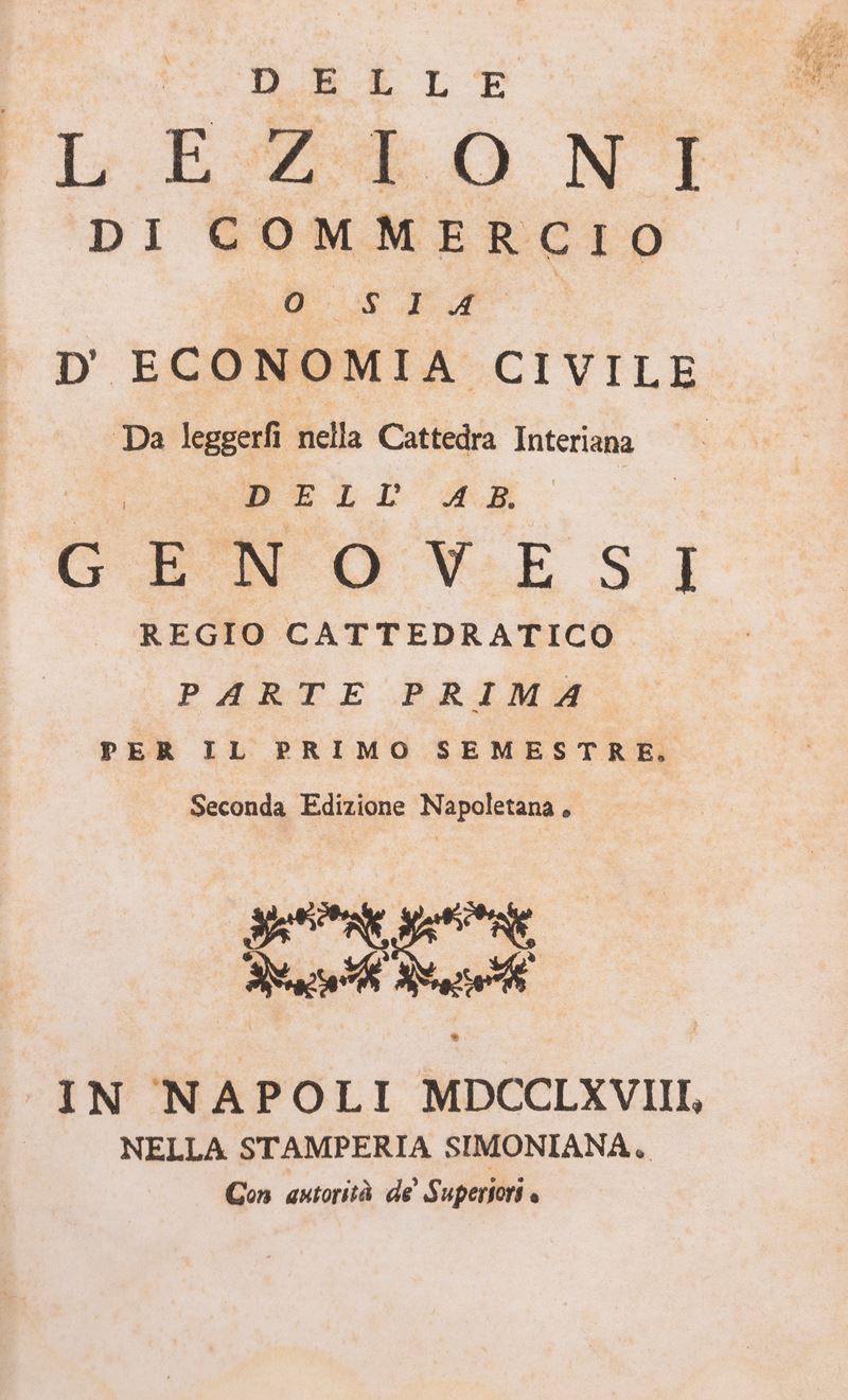 Delle lezioni di commercio o sia d’economia civile